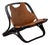 Italian Bamboo and Leather Lounge Chair, 1960s For Sale