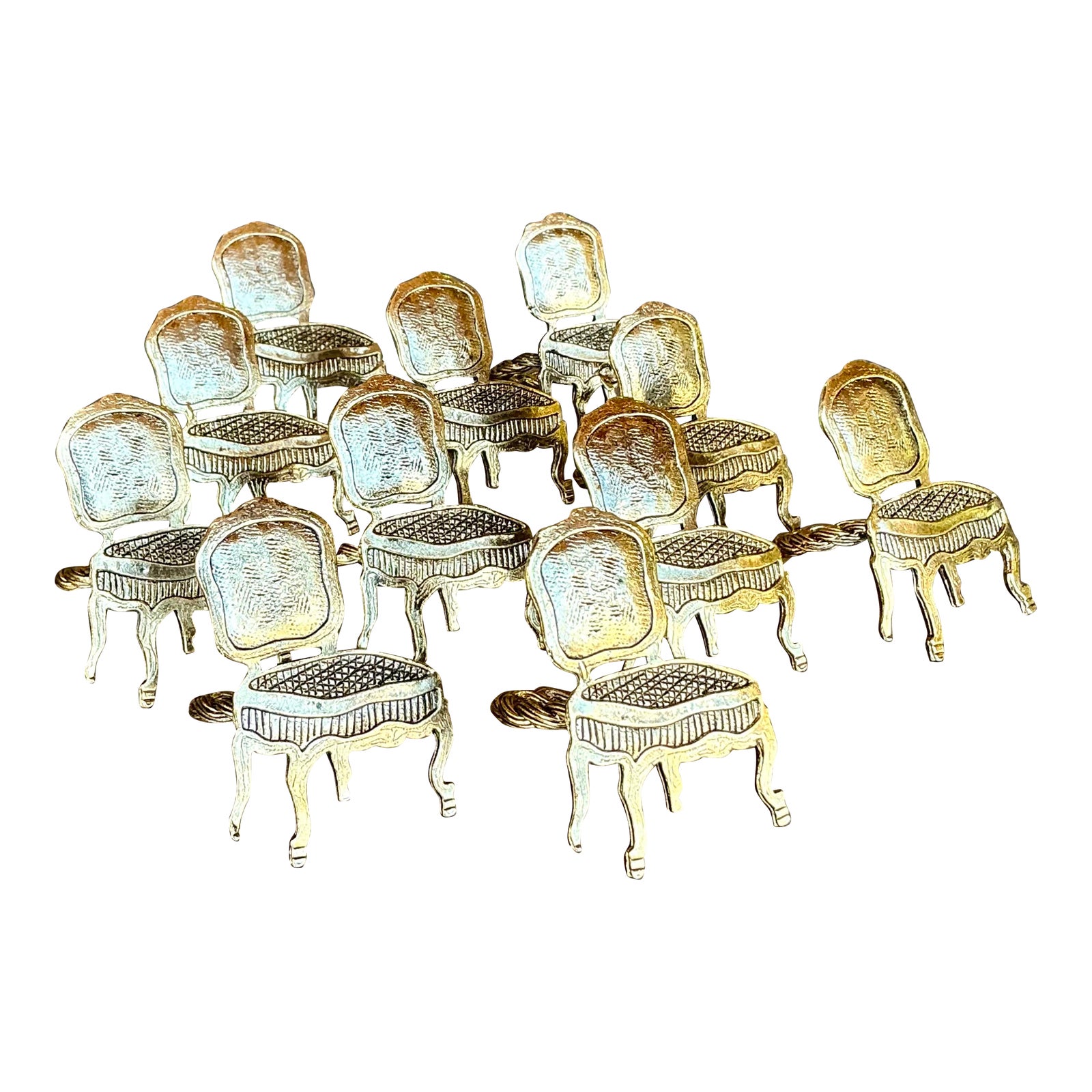 Vintage Regency Gilt Chair Napkin Rings - Set of 11 | Chairish