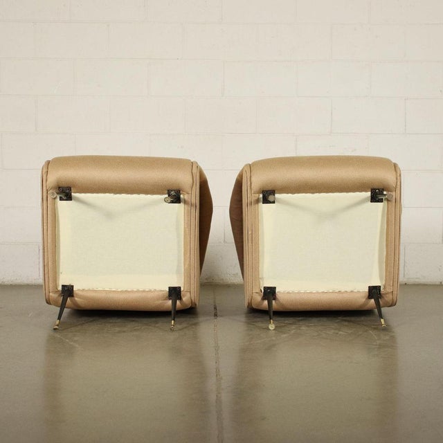 Armchairs in Foam & Leatherette, Italy, 1960s For Sale - Image 3 of 4