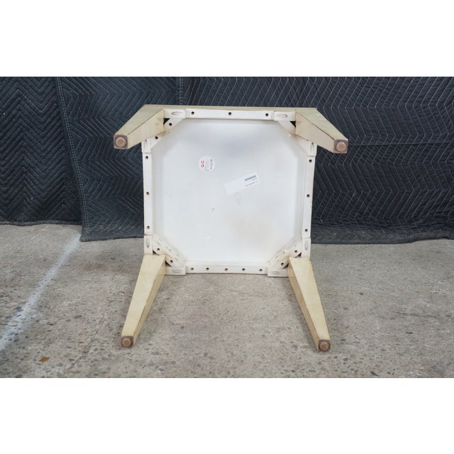 Late 20th Century Hollywood Regency Style Cream Painted Square Bunching Table 22" For Sale - Image 15 of 17