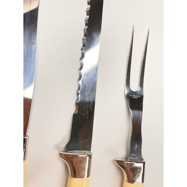 Mid-Century Modern 1950s Mid-Century Modern Wavecrest Sheffield Carving Set of 3 For Sale - Image 3 of 4