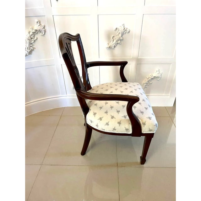 Antique Victorian Hepplewhite Style Armchair in Mahogany For Sale - Image 5 of 12