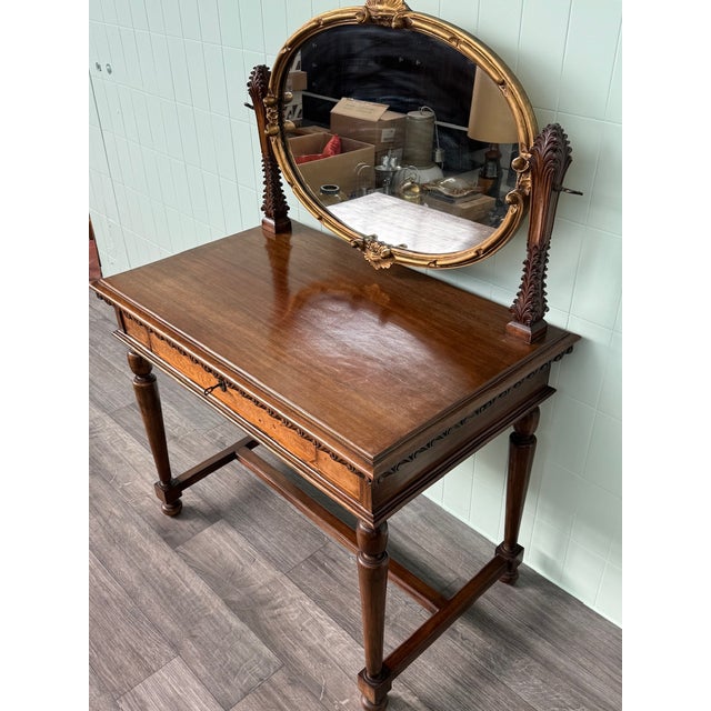 Antique Dressing Table with Mirror, 1930s For Sale - Image 12 of 18