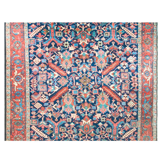 Textile Early 20th Century Persian Heriz Rug For Sale - Image 7 of 15