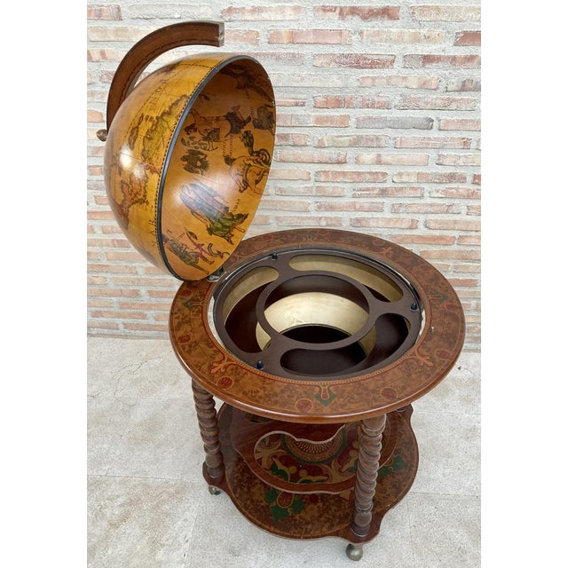 Vintage Italian World Globe Dry Bar, 1960s For Sale - Image 4 of 14