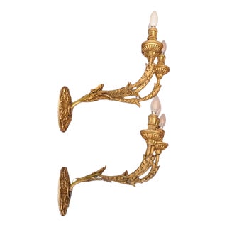 Empire Giltwood Wall Lights, 1800s, Set of 2 For Sale