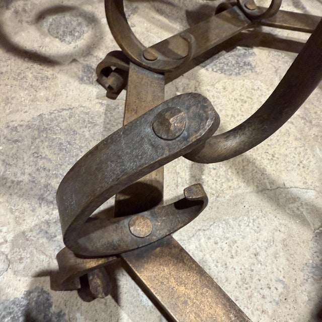 1960s Sculptural Forged Iron Gilt Patio Table For Sale - Image 9 of 11