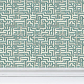 Bronte Ribbon Maze Removable Wallpaper – Seaglass Blue Double Roll For Sale
