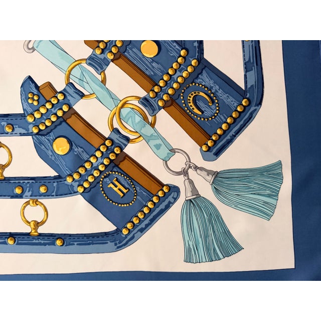 Textile Hermès Aux Champs 1990 Silk Scarf by Caty Latham For Sale - Image 7 of 11