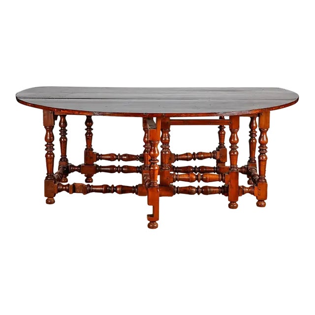 19th Century Yew Wood Gateleg Dropleaf Wake Table For Sale