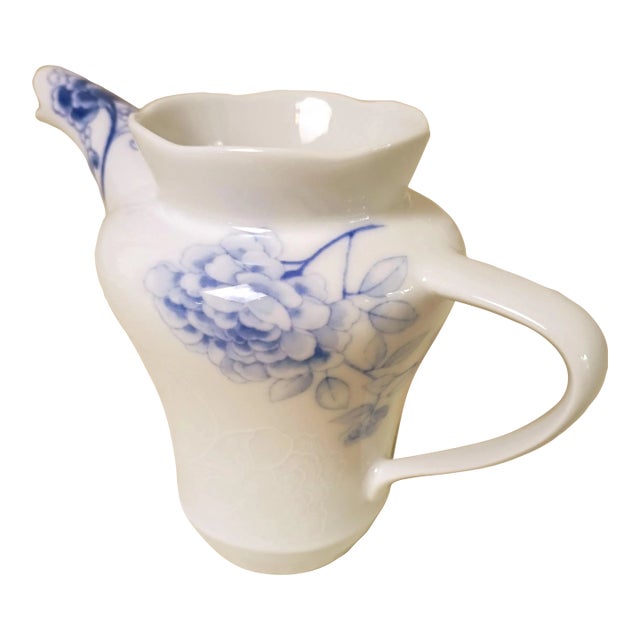 Vista Alegre Blue Bird Milk Jug Crown Model Porcelain Creamer Pitcher Discontinued Portugal Chinoiserie Replacement Tableware For Sale
