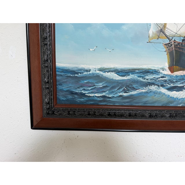 K.Dossi Original Sailing Ship Oil Painting, Nautical Seascape, Maritime Art For Sale In Jacksonville, FL - Image 6 of 12