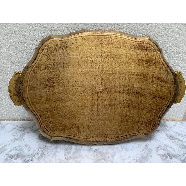 Vintage Midcentury Florentine Wood Decor Tray For Sale - Image 4 of 9