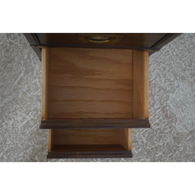 Drexel Heritage Drexel Heritage Small Campaign Style Accent Chest For Sale - Image 4 of 15