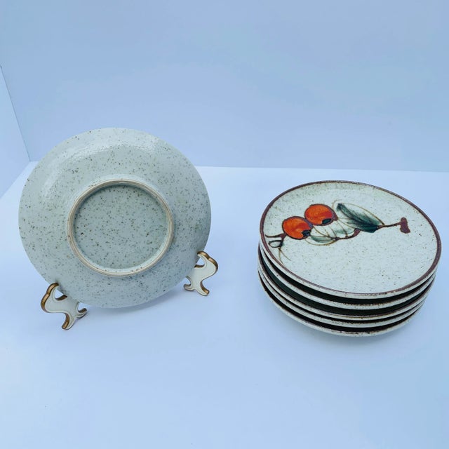 Set of six Otagiri salt glaze plates. Over the years plate sizes have changed. What once was a dinner plate sized plate...