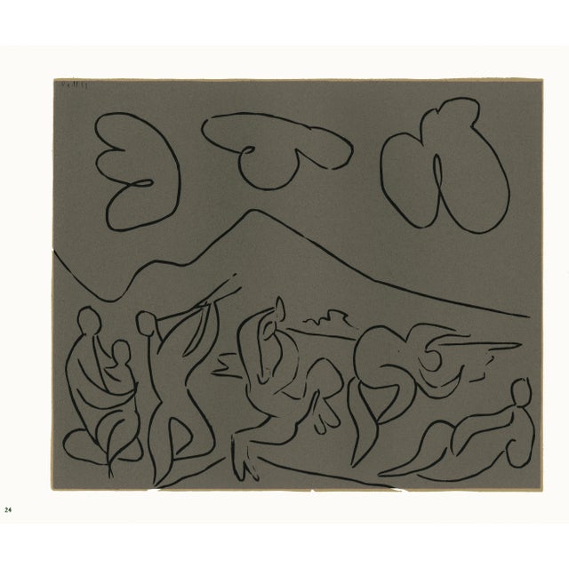 1962 Pablo Picasso Linocut Engraving "Bacchanal With Mother and Child" For Sale