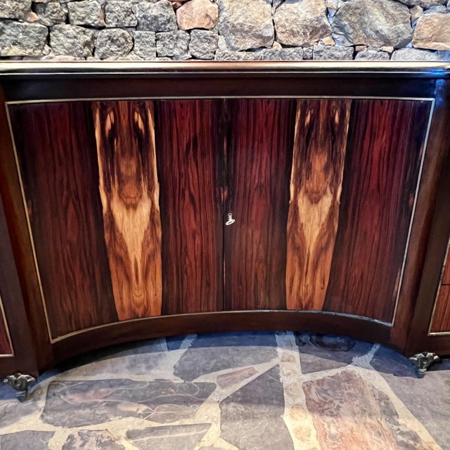 Mid-Century Modern 1950s Custom Pani Credenza Dresser Rosewood Goldleaf Bronze Mexico City For Sale - Image 3 of 12
