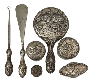 19th Century Sterling Silver Vanity Set W/ Hallmarks
