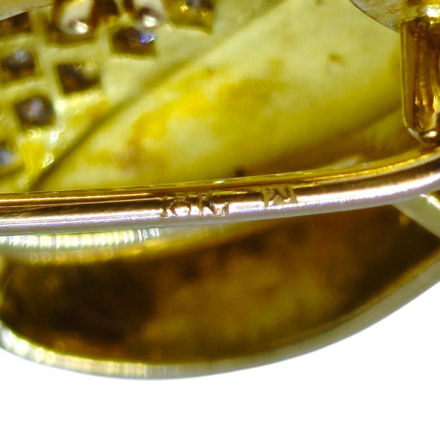 Vintage 18k Gold Enamel and Diamond Ladybug Brooch For Sale - Image 9 of 10