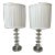 Vintage Glass Stacked Lamps With Shades - Set of 2 For Sale