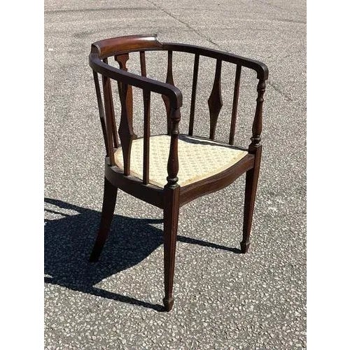 Mahogany Barrel Back Armchair For Sale - Image 5 of 6