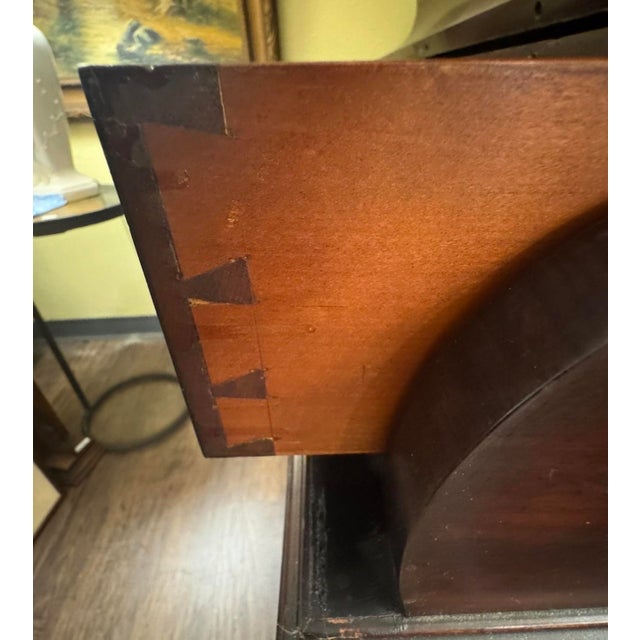 Antique Loud & Brothers Cylinder Roll Top Desk With Bookcase, Ebonized & Gilt Detail For Sale In Houston - Image 6 of 12