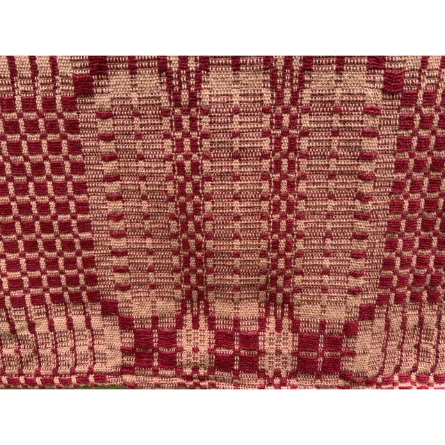 Early New England Textile Table Runner - Native American Inspired Pattern on Automated Loom Weaving For Sale - Image 11 of 12