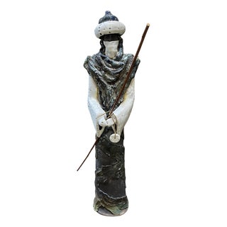 Tuareg in Glazed Terracotta and Ceramic by Jollier, 1950s For Sale