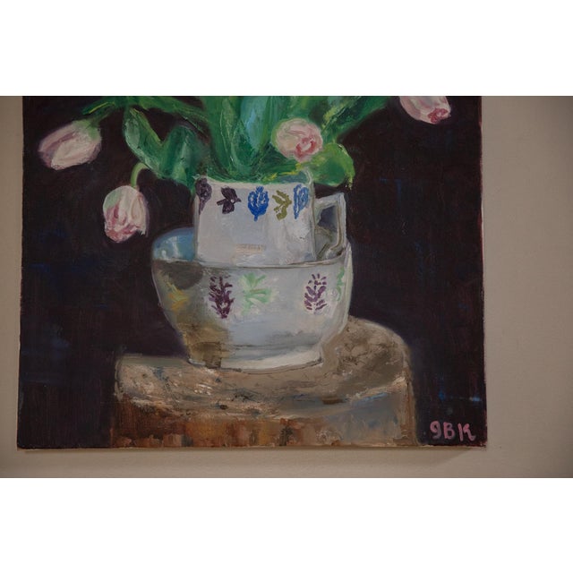 Grace B. Keogh Painting "Tulips in Pitcher" For Sale - Image 4 of 6