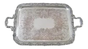 Circa 1900 Ellis Barker Rectangular Siver Plate Tray Serving, Menorah Mark