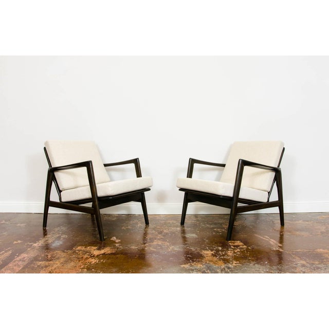 Beige Vintage Lounge Chairs from Swarzędzkie Fabryki Mebli, 1960s, Set of 2 For Sale - Image 8 of 17