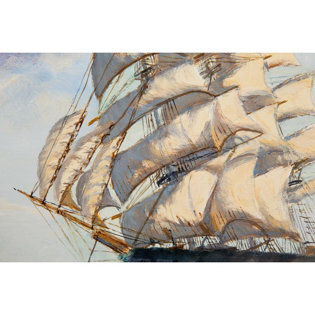 Nautical Fine Maritime Seascape Painting of American Clipper Ships by Henry Scott For Sale - Image 3 of 15