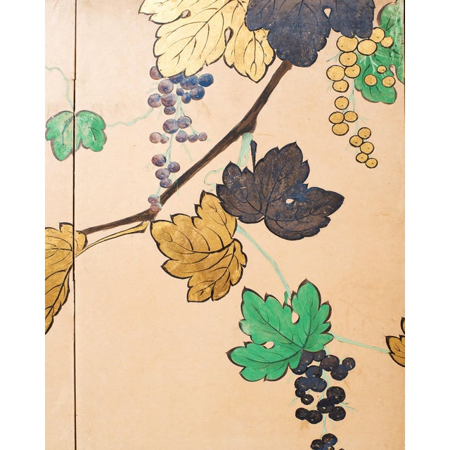 Metal Japanese Harimaze Six Panel Screen Applied Edo Tanzaku Poems For Sale - Image 7 of 18