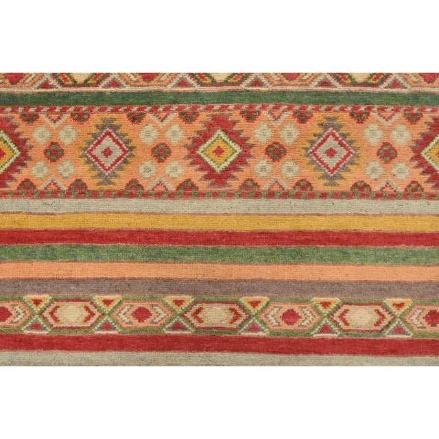 Gold Khorjin Runner 2’8” X 9’4” Multicolor Wool Tribal Hand-Knotted Oriental Rug For Sale - Image 8 of 13