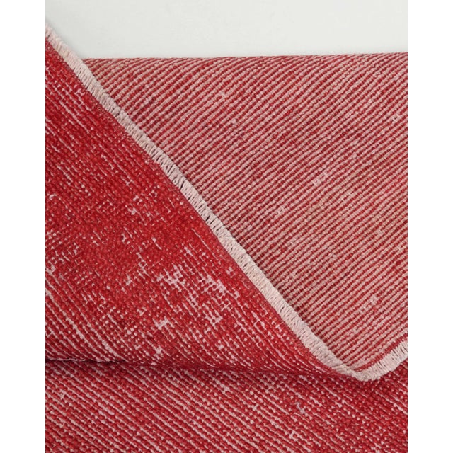 1970s Vintage Turkish Handmade Wool Cotton Red Runner Rug For Sale - Image 11 of 11
