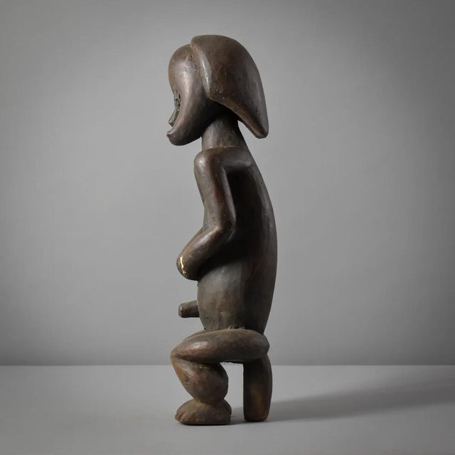 Wood Early 20th Century Male Fang Byeri Seated Reliquary Figure Gabon For Sale - Image 7 of 11