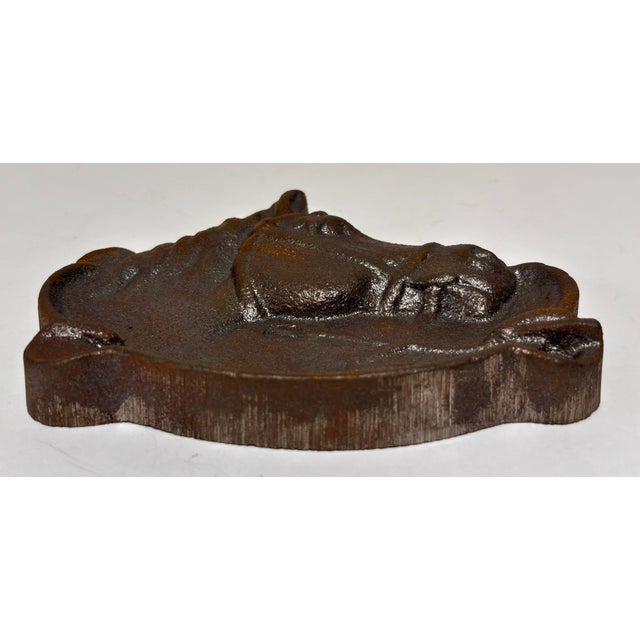 French Equestrian Horse Head Vide-Poche Ashtray Cast Iron Circa 1940s For Sale - Image 4 of 5