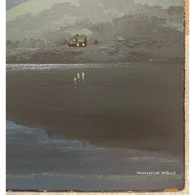 Rare Original Malcolm Wells Upper Mill #39 pond Moon #39 Brewster Cape Cod
