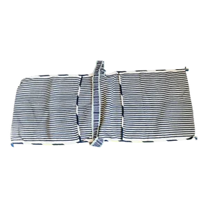 Early 20th Century Peruvian Hand-Woven Black and White Striped Wool Saddle Bag Large