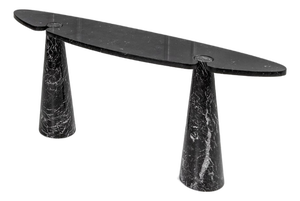 Black Marquinia Marble Console Table by Angelo Mangiarotti for Skipper, 1990s