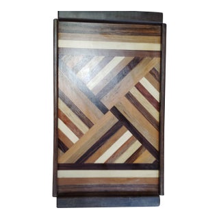 Parquetry Serving Tray by Shoemaker For Sale
