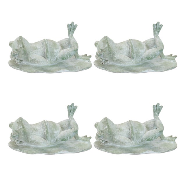 2020s Laying Frog Figurine (Set of 4) For Sale - Image 5 of 5