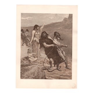 Fernand Cormon, Cité Lacustre, 1898, Original Lithograph For Sale