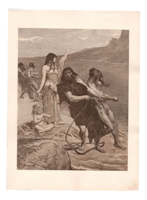 Fernand Cormon, Cité Lacustre, 1898, Original Lithograph