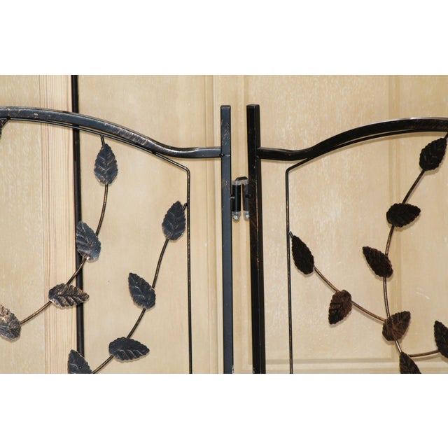 Lightweight, 3-Panel Foldable Metal Screen for Fireplace, Table or Room For Sale - Image 4 of 5