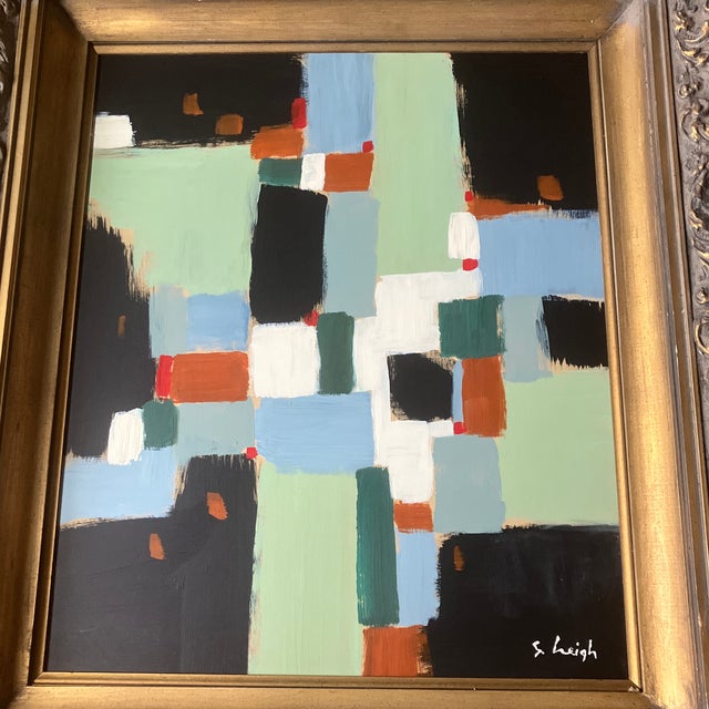 Original 20 x 24 painting on Masonite signed bottom right Overall size with very heavy ornate finished corner French style...