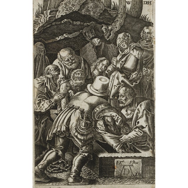 After Dürer, J. Goosens, Entombment of Christ, 17th-Century, Copper Engraving For Sale