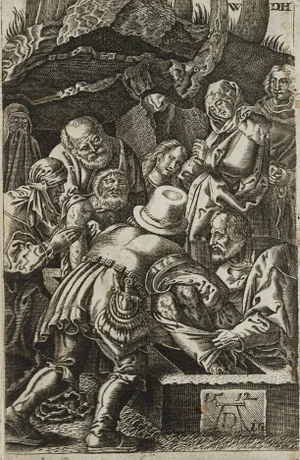 After Dürer, J. Goosens, Entombment of Christ, 17th-Century, Copper Engraving