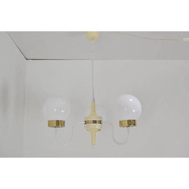 Metal Mid-Century Chandelier, 1960s For Sale - Image 7 of 13