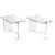 Lucite and Brass Glass Top Side Tables For Sale